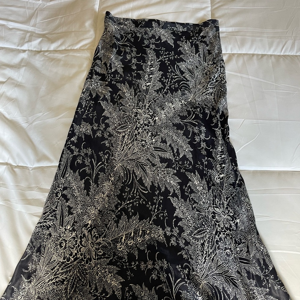 Elegant Black and White Floral Skirt